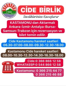 Kastamonu Cide Minibüs Seferleri